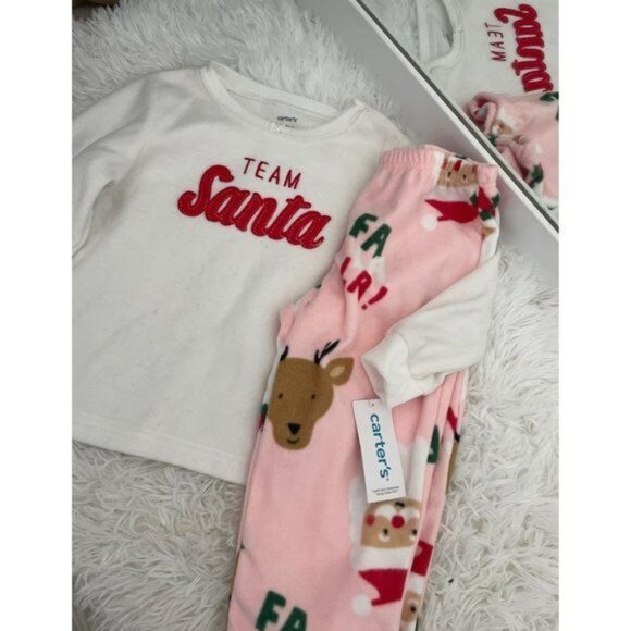 Baby 2-Piece Santa Cotton & Fleece PJs, Size 2T, NWT - Picture 2 of 3